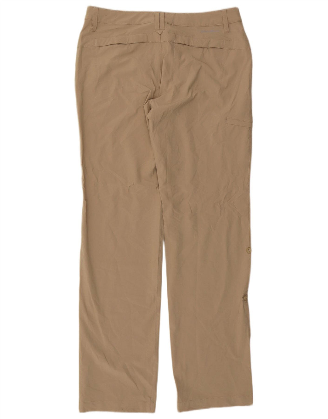 Calça cargo feminina Eddie Bauer reta US 6 médio W30 L32 bege
