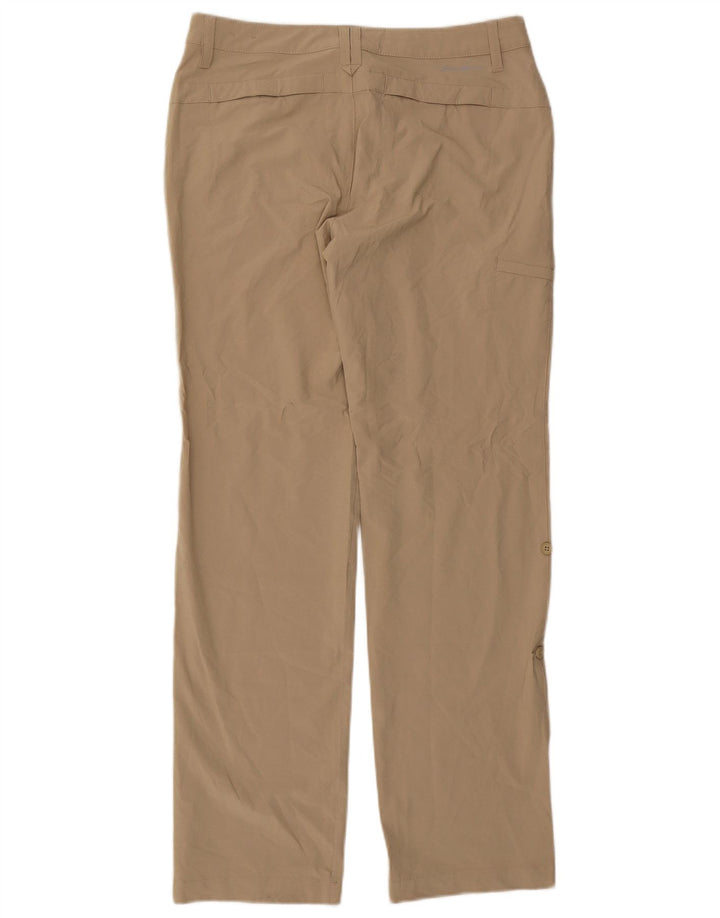 Calça cargo feminina Eddie Bauer reta US 6 médio W30 L32 bege