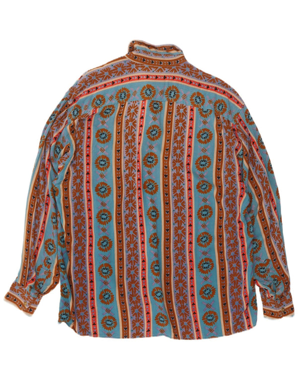 Camisa masculina Izaro grande azul geométrica
