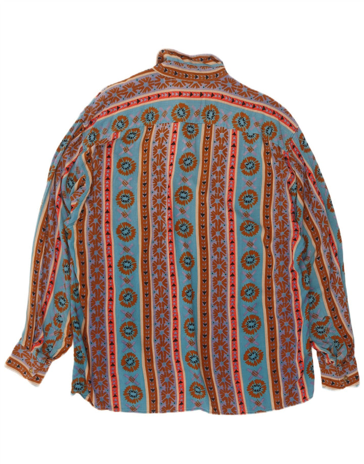 Camisa masculina Izaro grande azul geométrica