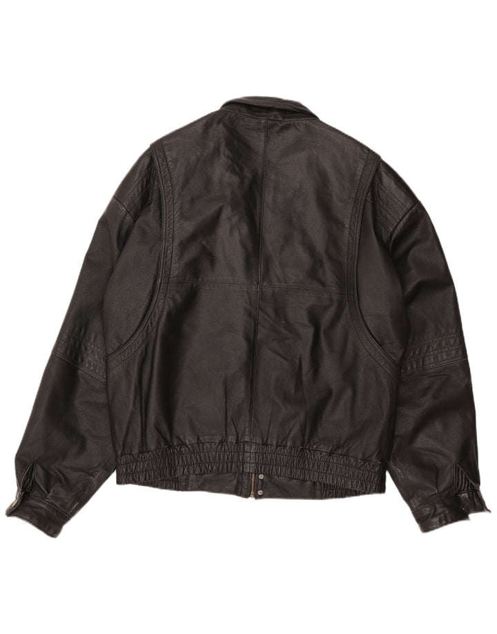 Jaqueta de couro masculina C&A EU 54 2XL couro preto