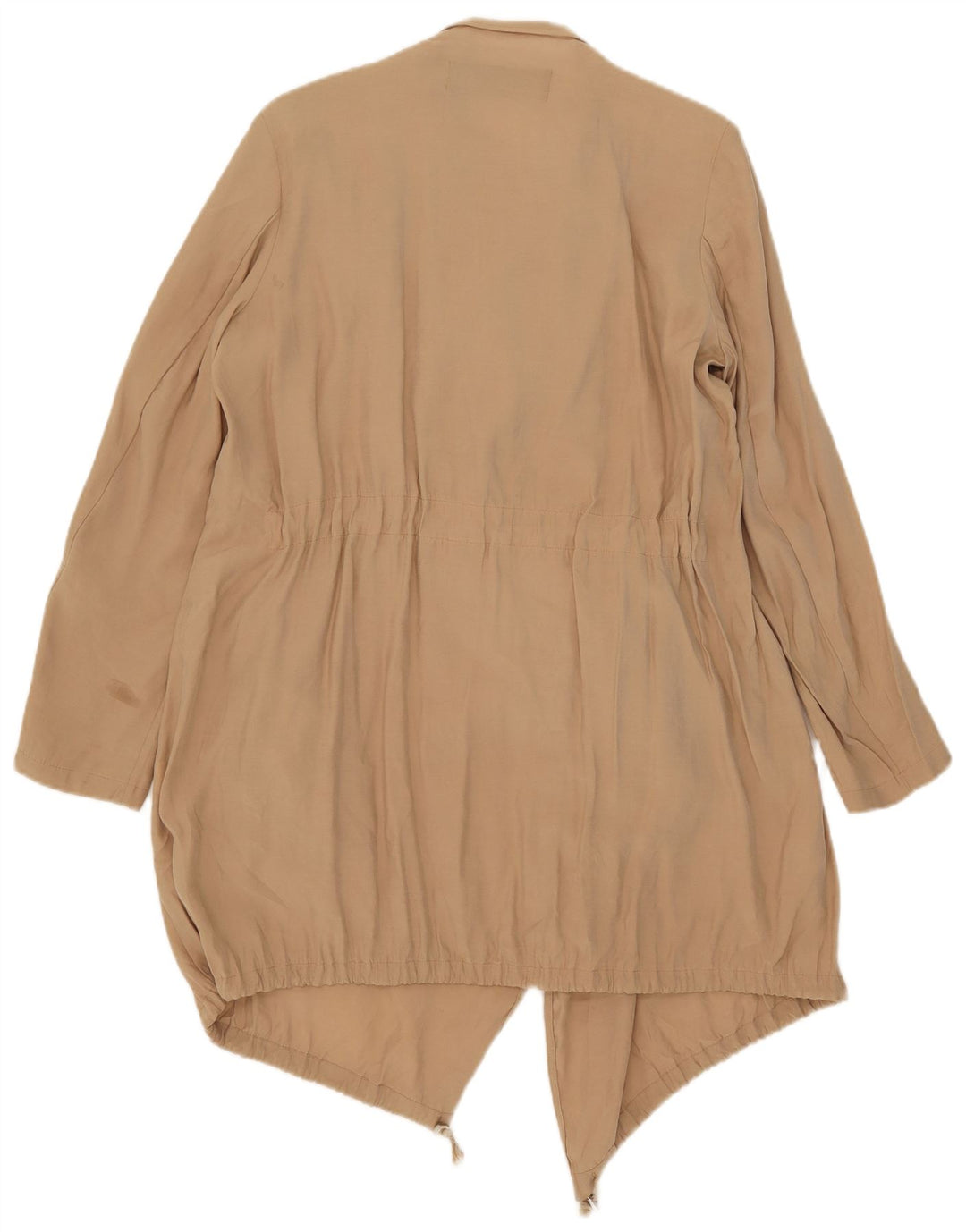 Zara Womens Open Waterfall Jacket UK 14 Médio Bege Modal