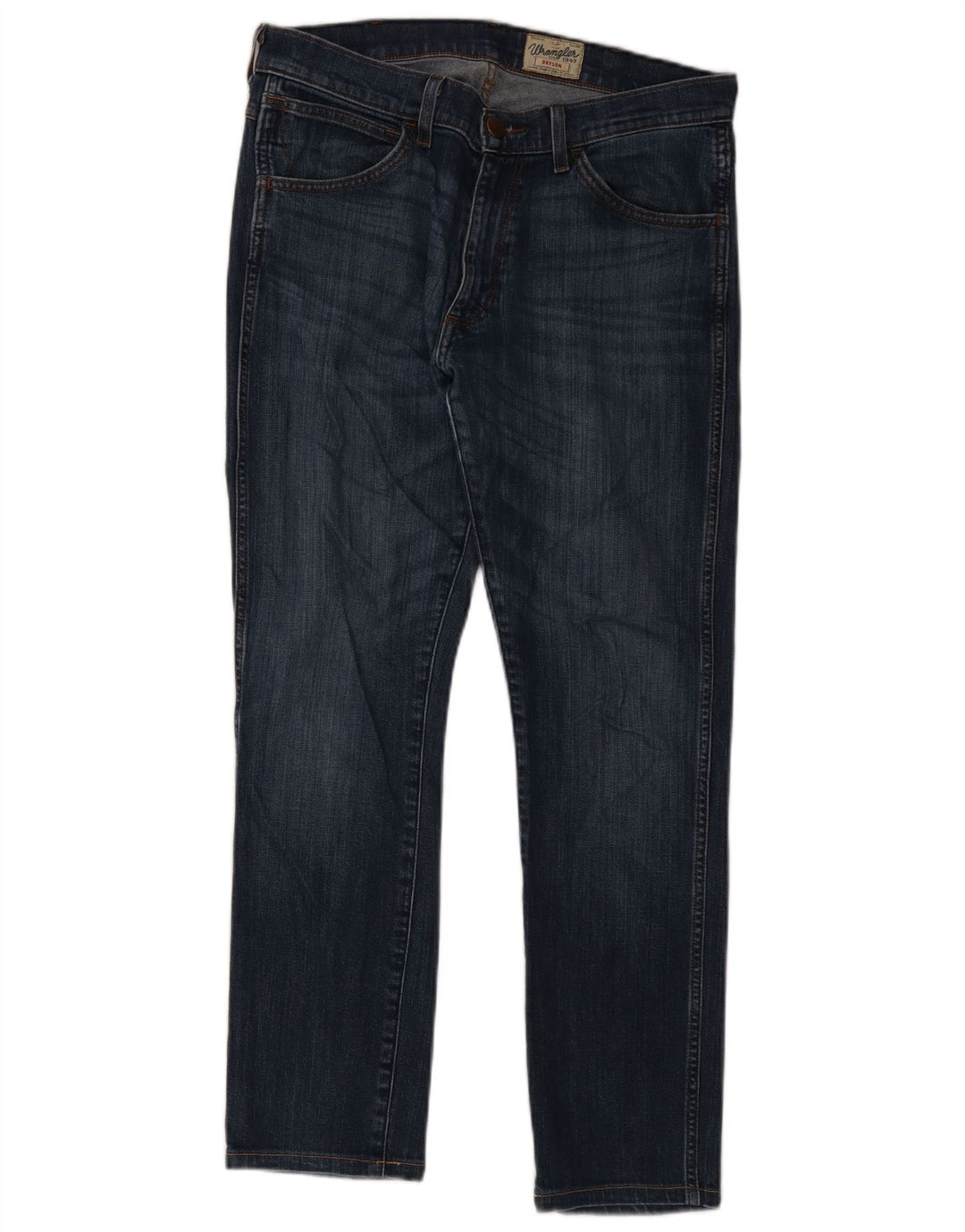 Wrangler Masculino Bryson Slim Jeans W33 L28 Azul Marinho Algodão
