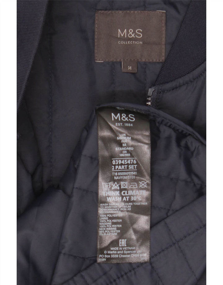 Colete masculino Marks & Spencer UK 38 poliéster azul marinho médio