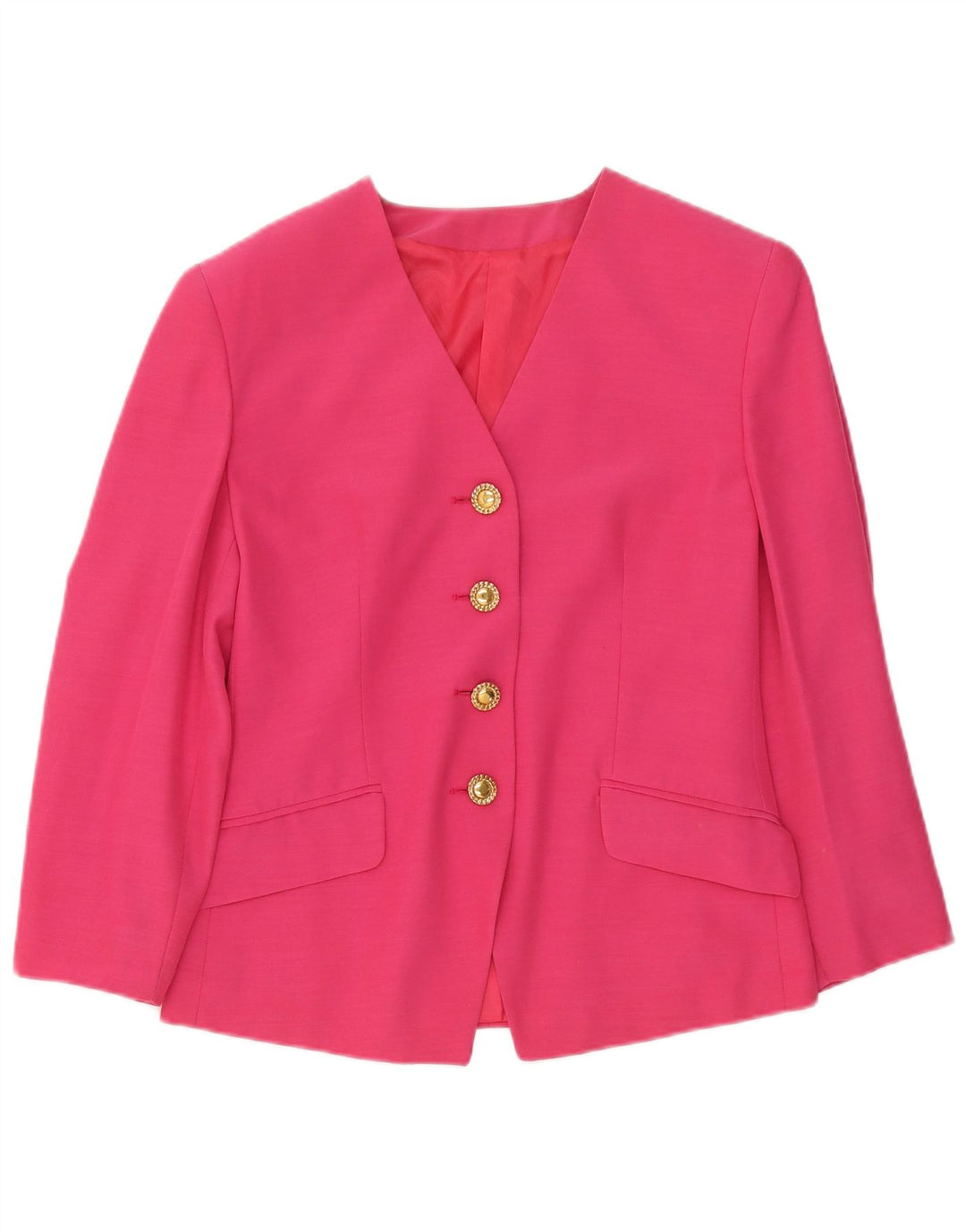 Jaqueta blazer feminina vintage com 4 botões IT 42 acetato rosa médio
