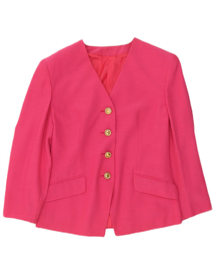 Jaqueta blazer feminina vintage com 4 botões IT 42 acetato rosa médio