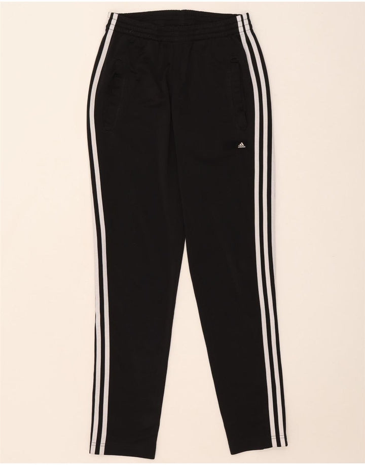 Calça de treino feminina Adidas UK 36/38 pequena preta poliéster