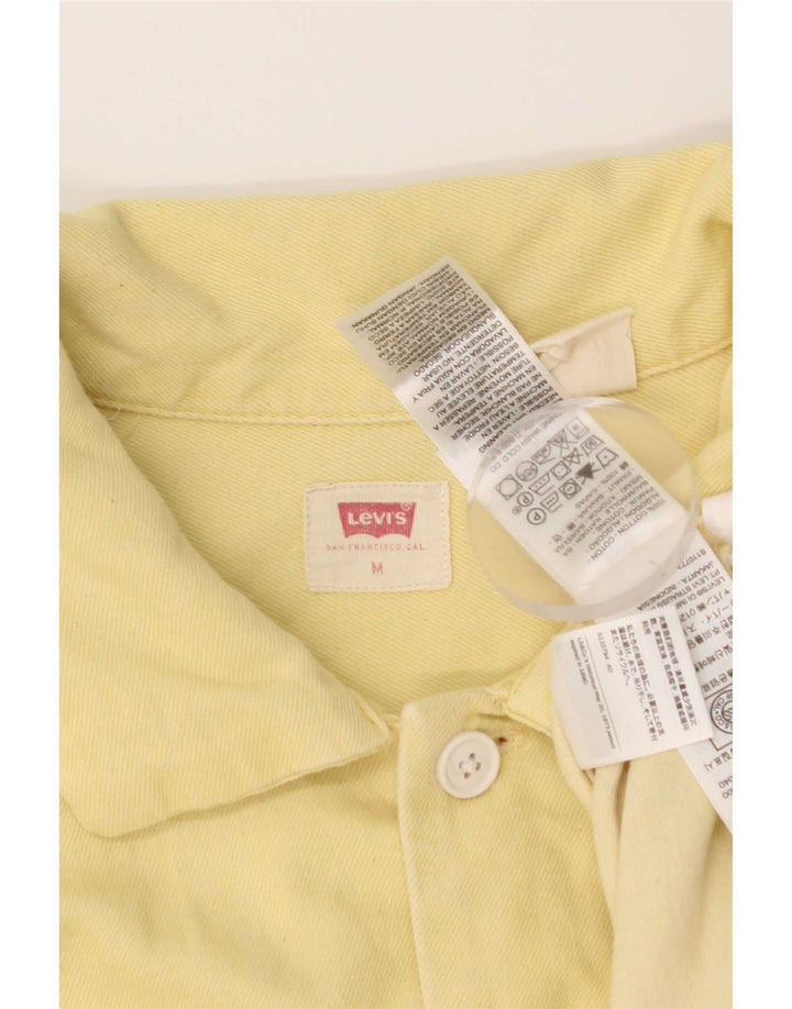 Camisa jeans masculina de manga curta Levi's de algodão amarelo médio