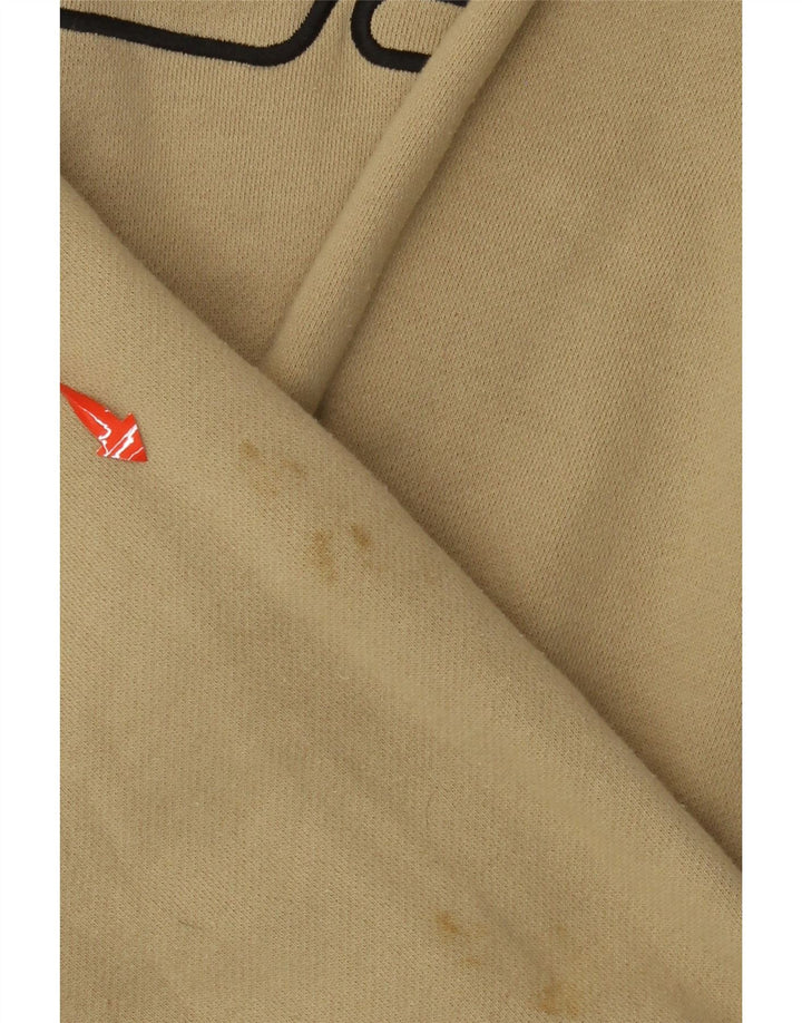 FILA Suéter com capuz gráfico masculino grande bege