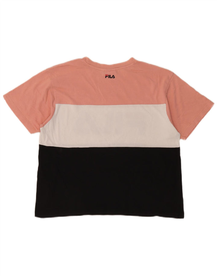 Camiseta feminina Fila Crop Graphic UK 14 Medium Multicolor Colorblock