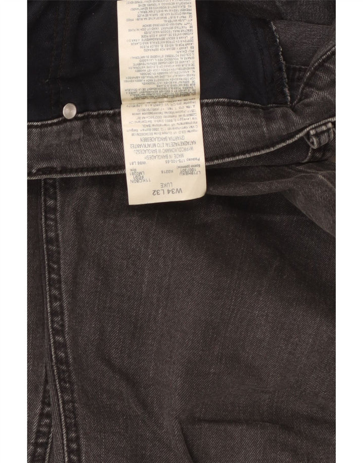 Lee Mens Luke Slim Jeans W34 L32 Algodão Cinza