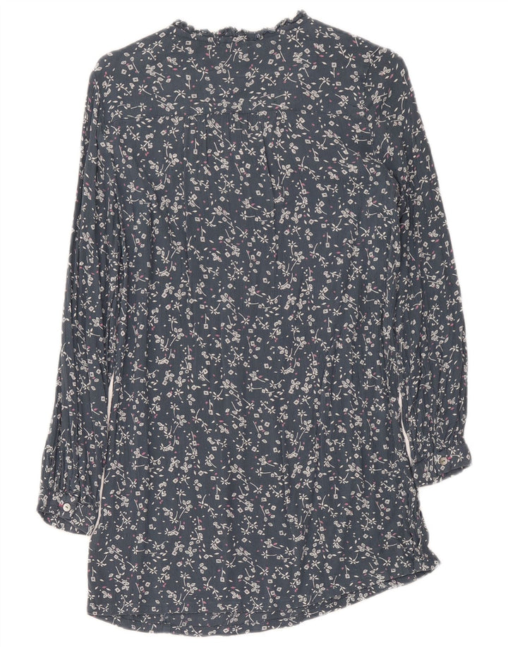 Vestido feminino de manga comprida White Stuff UK 8 pequeno azul marinho floral