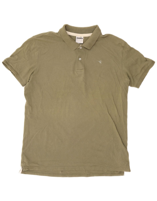 Camisa polo masculina Diadora XL algodão verde
