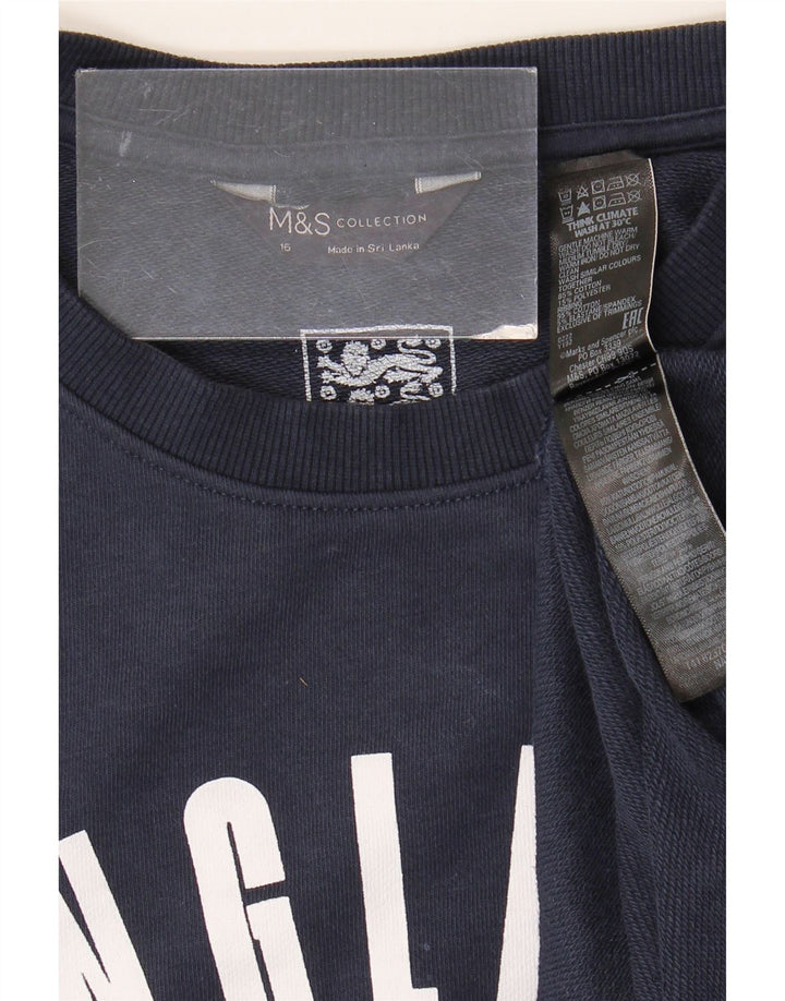 Suéter feminino Marks & Spencer Inglaterra Reino Unido 16 grande azul marinho