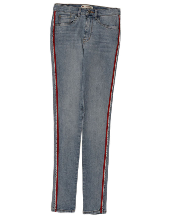 LEVI'S Girls 720 Jeans Skinny de Cintura Alta 11-12 Anos W24 L29 Listrado Azul