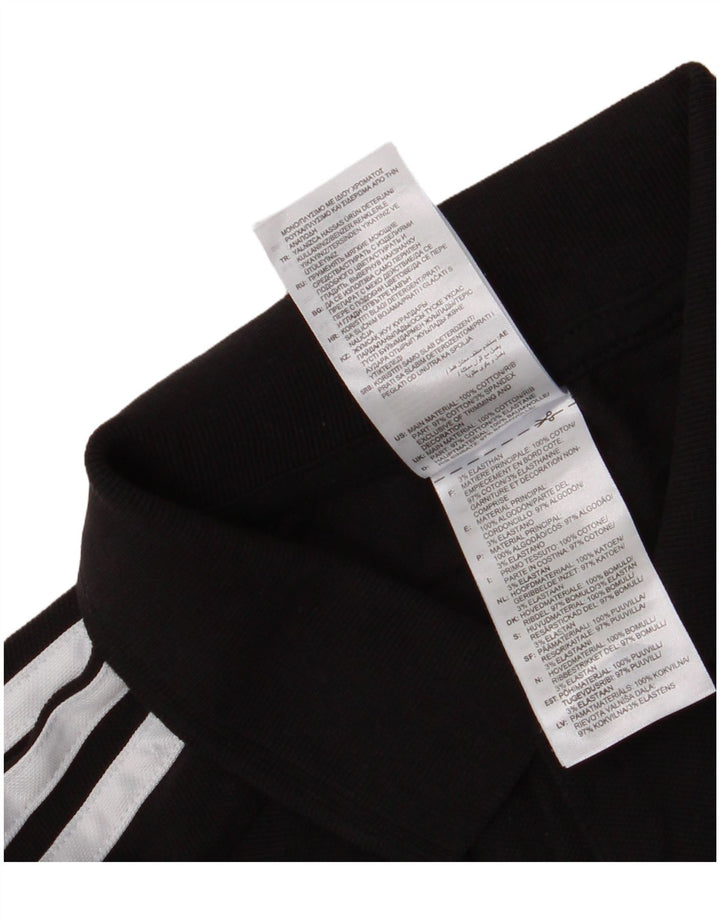 Camisa Polo Masculina Adidas Pequena Algodão Preto