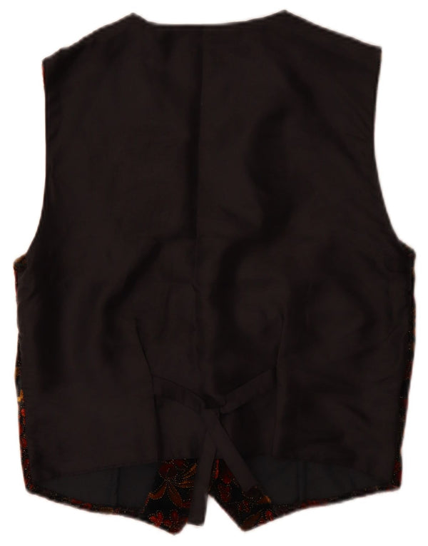 Colete feminino ACCORDO UK 14 médio preto floral clássico