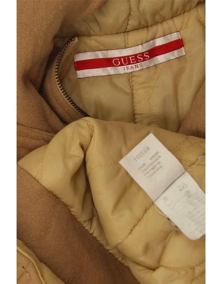 Guess Jaqueta Parka Feminina com Capuz Reino Unido 14 Grande Nylon Bege