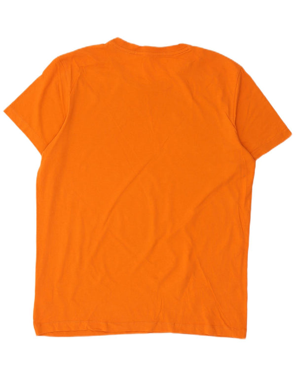 Calvin Klein Jeans Camiseta masculina gráfica Top XL Laranja Algodão