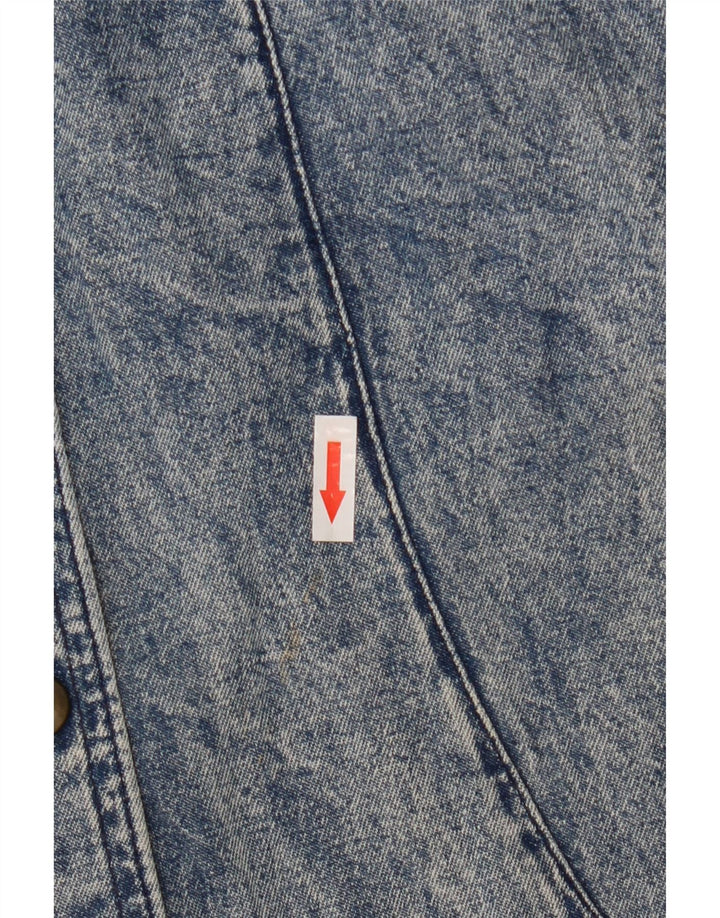 POP 84 Vestido jeans feminino de manga comprida UK 14 algodão azul médio
