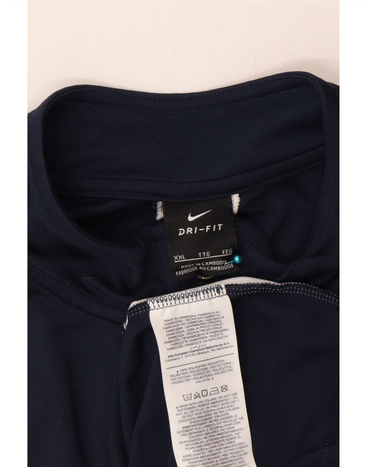 Nike Mens Dri Fit Tracksuit Top Jacket 2XL Azul Marinho Colourblock Poliéster
