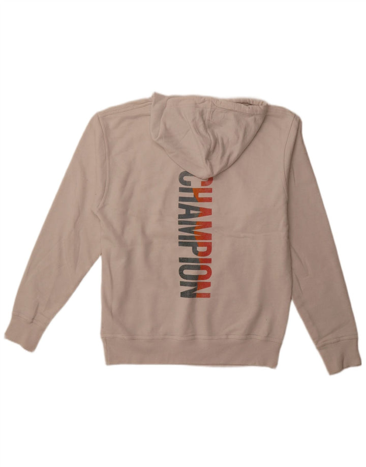 CHAMPION Suéter masculino com capuz gráfico médio de algodão branco