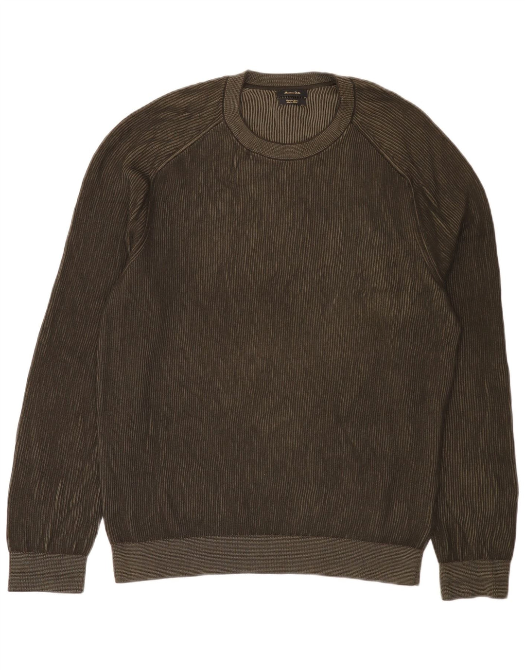 Suéter masculino Massimo Dutti com gola redonda e algodão cáqui XL