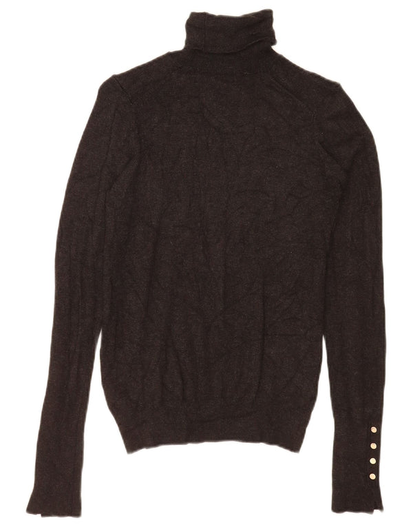 Suéter feminino Zara com gola redonda e viscose cinza pequena Reino Unido 8