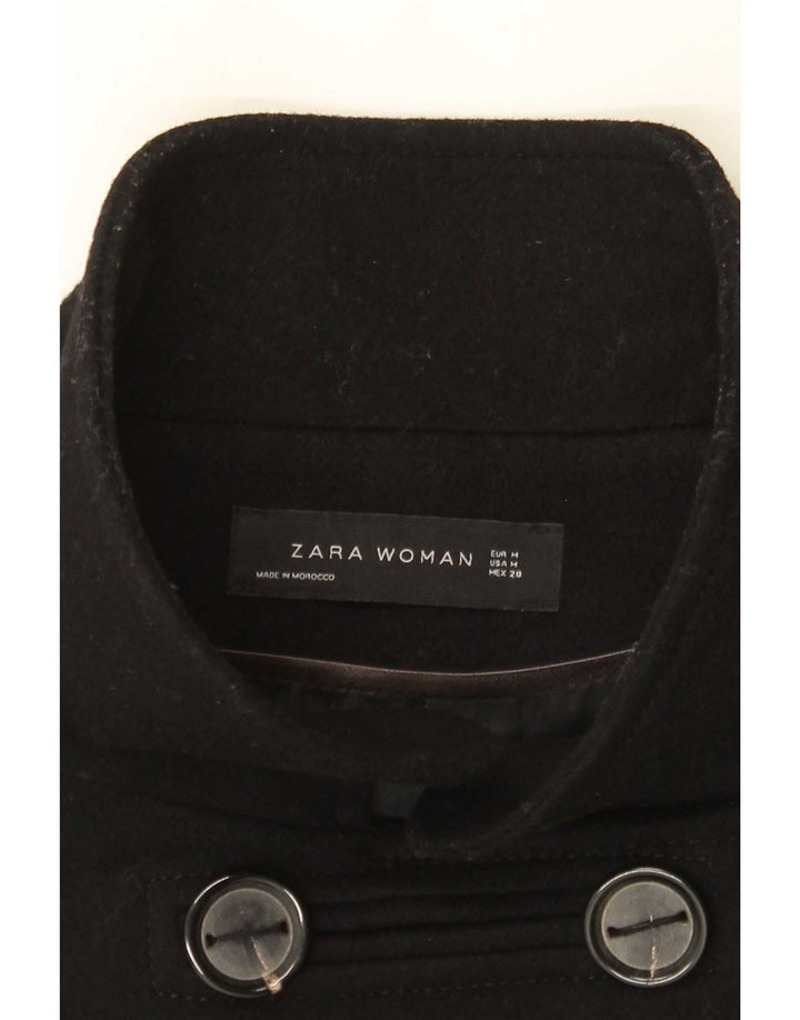 Casaco feminino Zara com peito duplo Reino Unido 14 médio preto