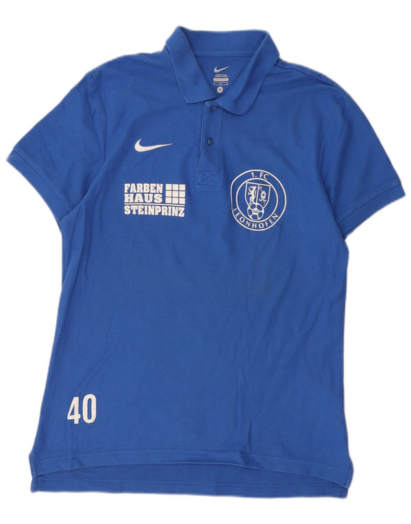 Camisa polo gráfica masculina Nike FC Leonhofen algodão azul médio