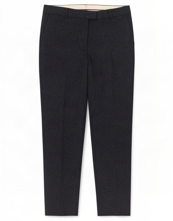 Calça feminina casual fina Gant UK 10 pequena W27 L28 azul marinho lã manchada