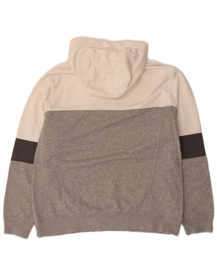 NIKE Mens Hoodie Jumper Grande Cinza Colourblock Algodão