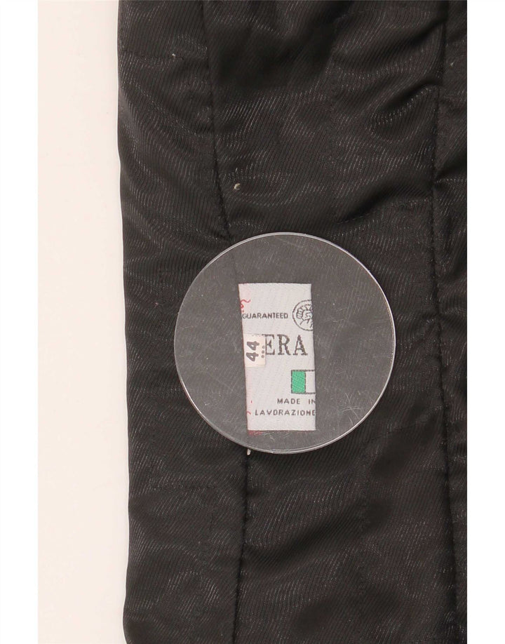 Jaqueta de couro feminina vintage IT 44 médio preto