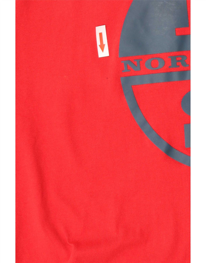 Camiseta gráfica masculina North Sails Top médio algodão vermelho