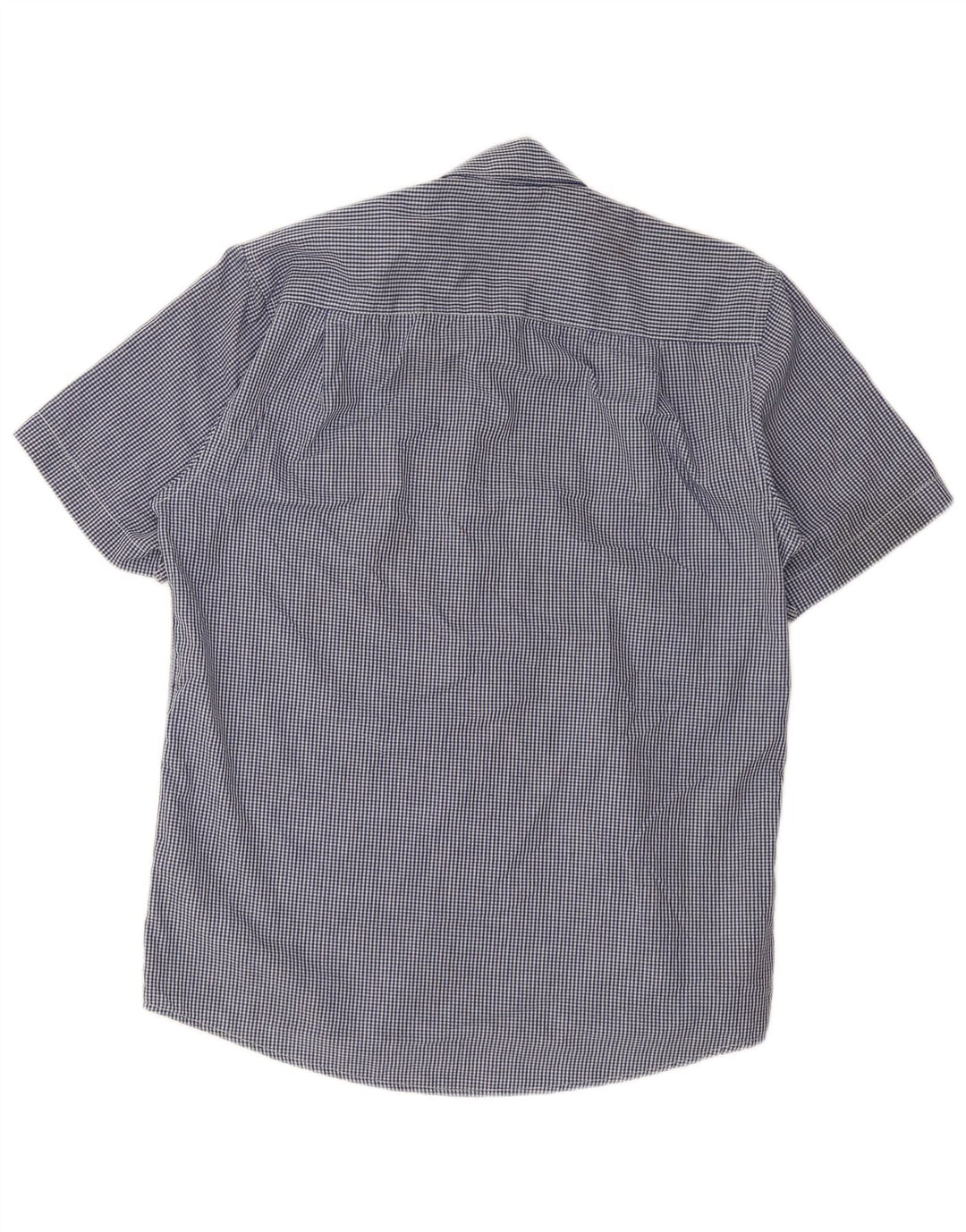 Pierre Cardin Camisa masculina de manga curta grande poliéster azul guingão