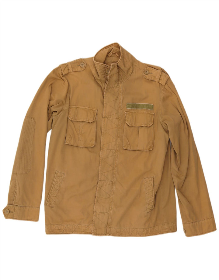 Jaqueta militar masculina Pure Trash Reino Unido 40 algodão bege grande