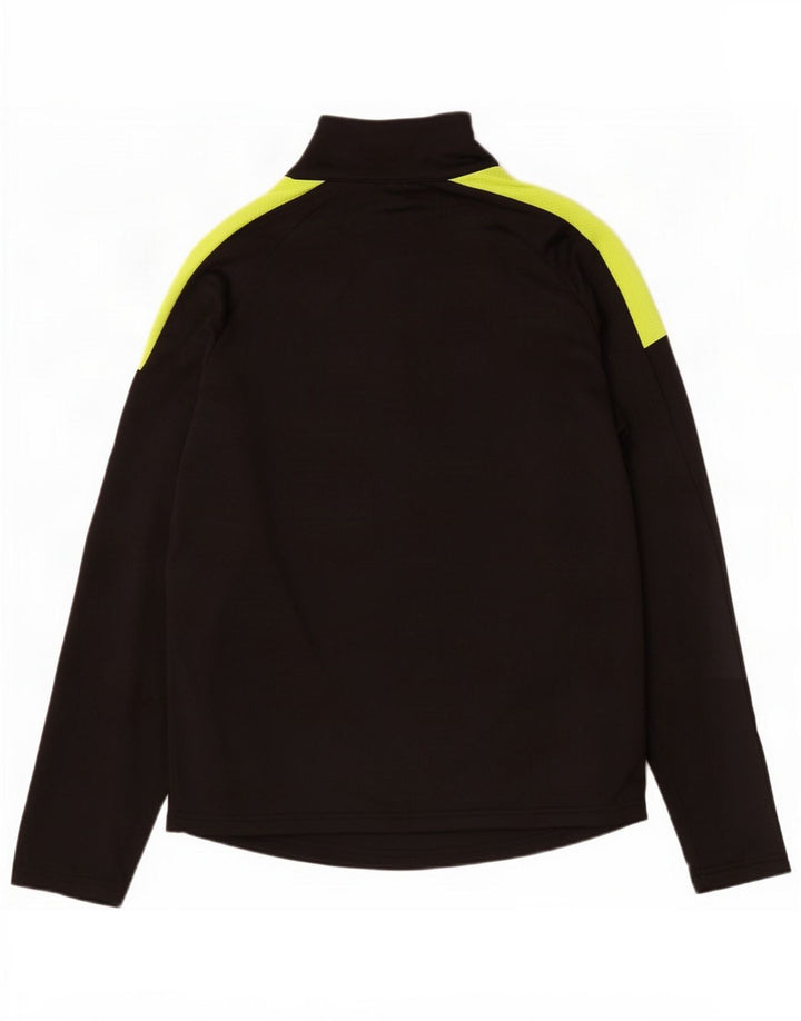 Ellesse Mens Zip Neck Pulôver Treino Top Médio Preto Colourblock