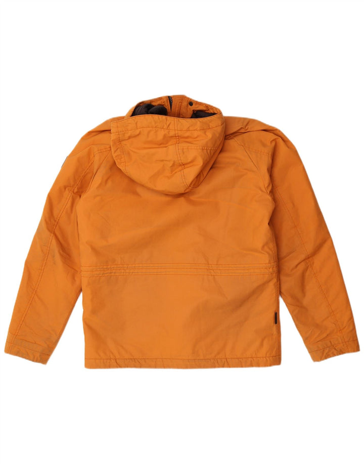 Jaqueta utilitária masculina Woolrich com capuz UK 38 algodão laranja médio