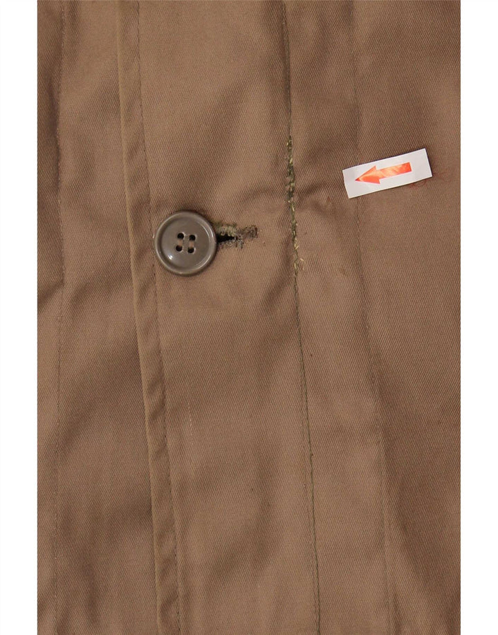 Jaqueta masculina vintage Sherpa Parka com capuz IT 54 2XL poliéster marrom