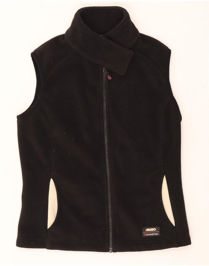 Musto Womens Fleece Gilet UK 12 Médio Preto Colourblock Poliéster