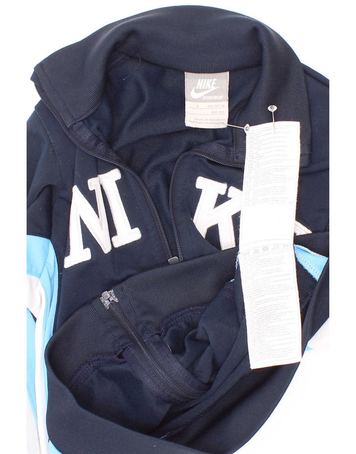 Jaqueta Nike Boys Tracksuit Top 4-5 anos pequeno azul marinho colorblock