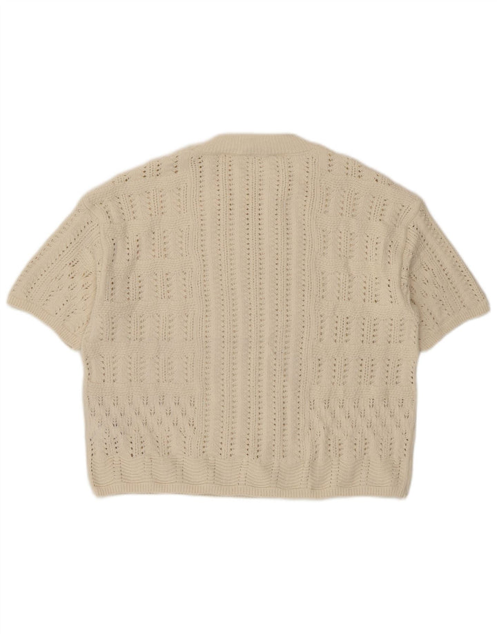 Suéter feminino Marks & Spencer transparente com gola redonda Reino Unido 14 Médio Be