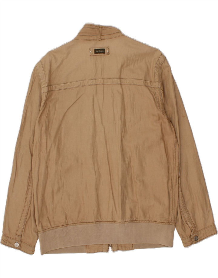 HENRY COTTONS Mens Bomber Jacket IT 50 Large Beige Cotton Vintage Henry Cottons and Second-Hand Henry Cottons from Messina Hembry 