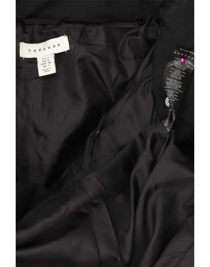 Jaqueta acolchoada grande com capuz feminina Topshop Reino Unido 8 poliéster preto pequeno