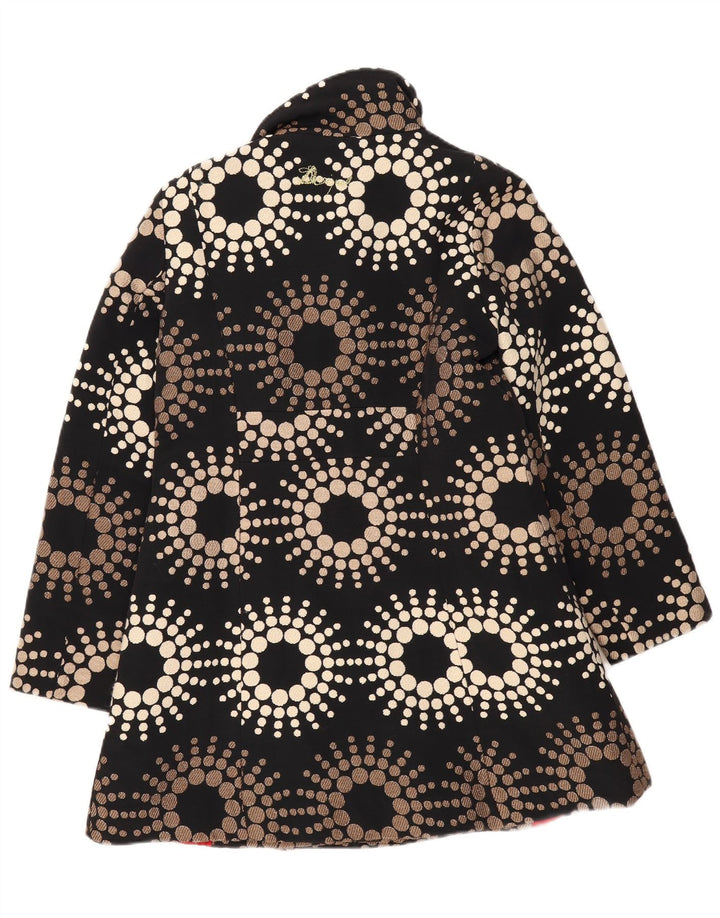 Sobretudo feminino Desigual EU 44 XL preto geométrico poliéster