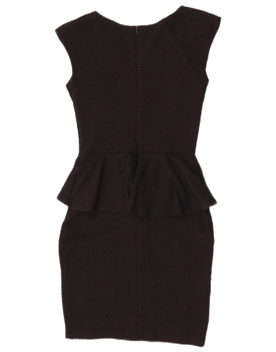 Vestido feminino Lipsy Peplum UK 8 pequeno poliéster preto