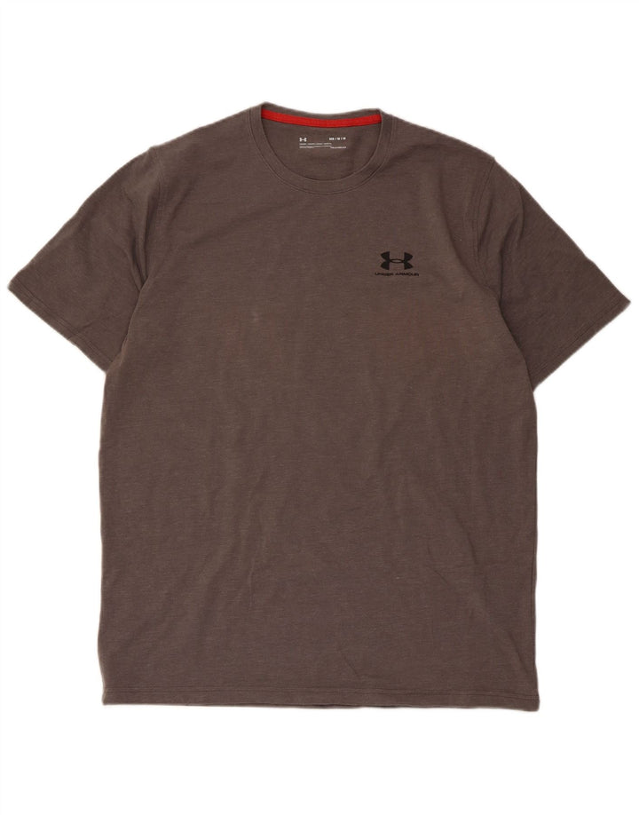 Camiseta masculina Under Armour Top cinza médio manchado