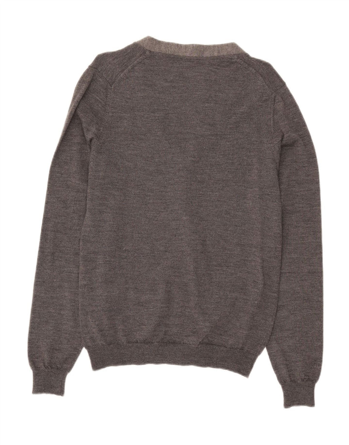 Suéter cardigã masculino Zara grande lã cinza