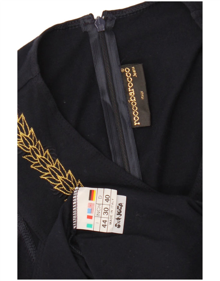 Blusa feminina sem mangas ROCCOBAROCCO Top IT 44 Médio Azul Marinho Floral