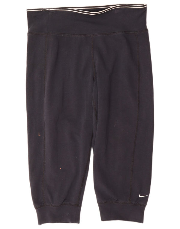 Nike Womens Dri Fit Capri Calças de treino Joggers UK 14 Médio Azul Marinho